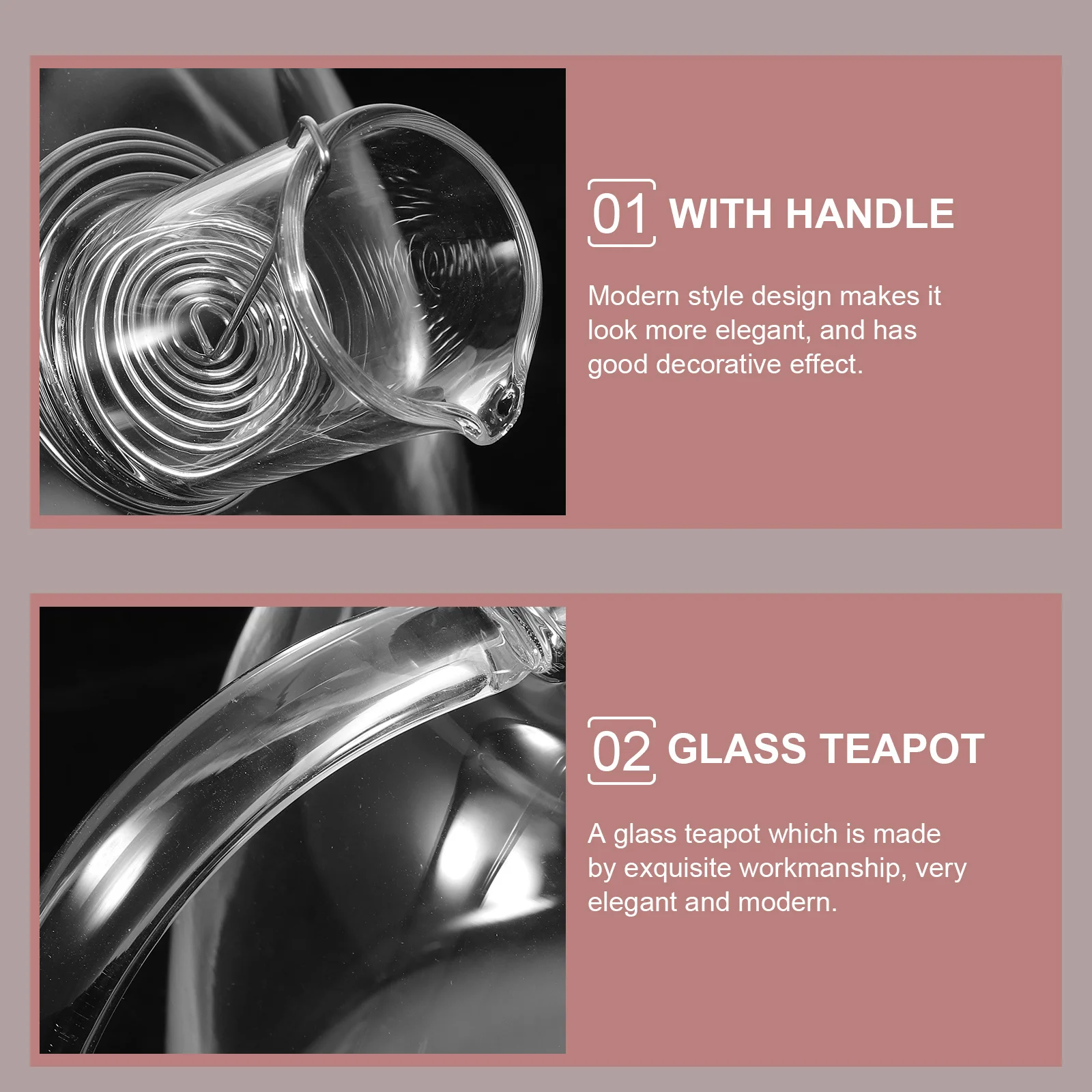 

Clear Glass Teapot 500Ml Large Capacity Flower Tea Pot Smooth Pour Handle for Home Hotel Tearoom Use Sturdy Transparent Tea