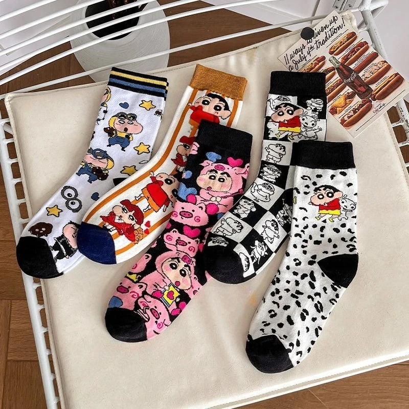 

Crayon Shin-chan Nohara Shinnosuke Cartoon Cute Midstockings Holiday Gift Personality Creative Anime Peripheral Socks Wholesale