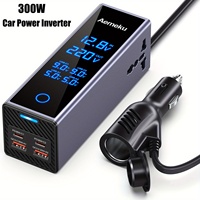 Aemeku 300W Car Inverter DC12V/24V to 220V AC with Touch Screen, PD Fast Charging, Universal Socket & USB Ports
