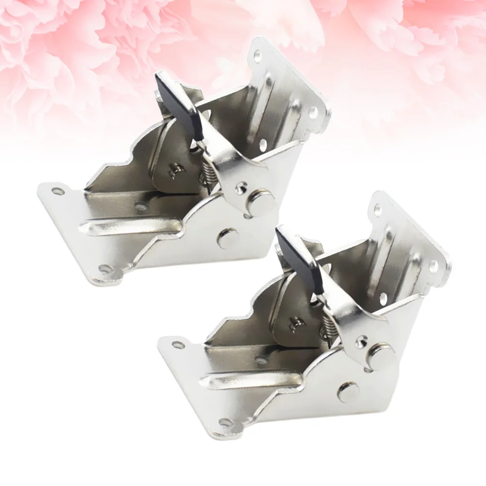 

2pcs Self-Locking Table Leg Hinge Support Frame Collapsible Furniture Bracket For Kitchen Laundry Room 90 Degree Silver