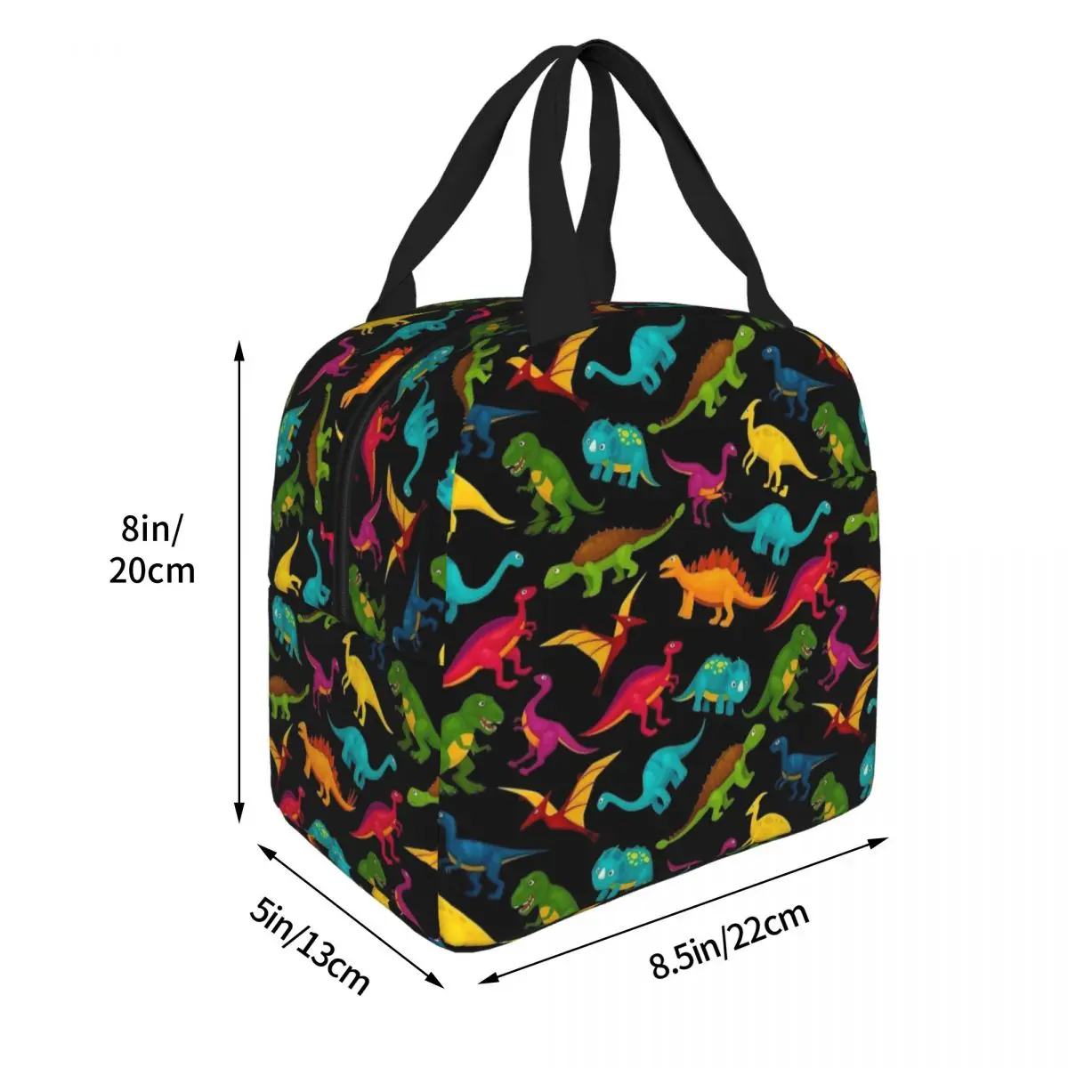 Fun Pattern Rex Dinosaur Insulated Lunch Bag Large Reusable Thermal Bag Tote Lunch Box Beach Picnic Food Handbags