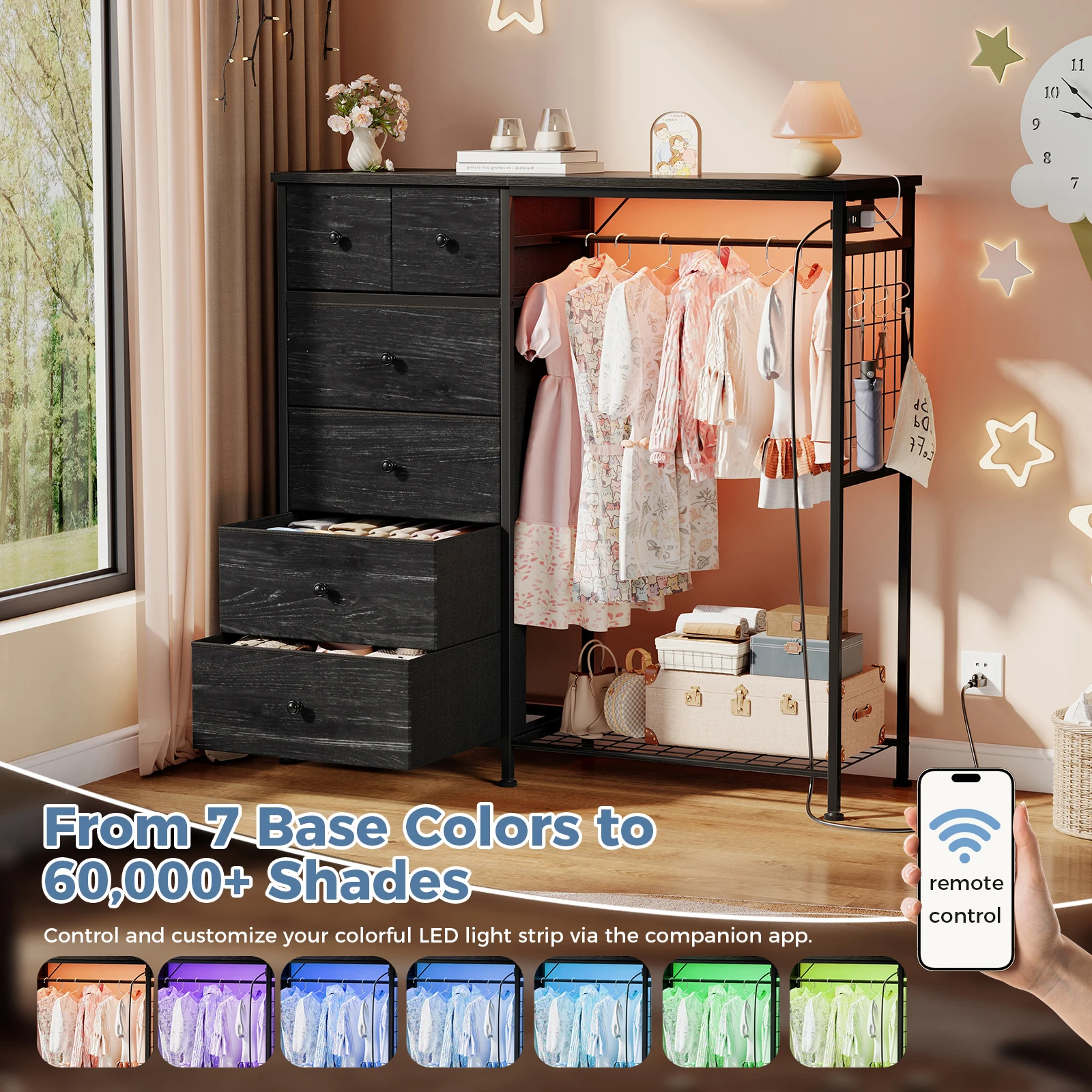 dresser LED lighting display