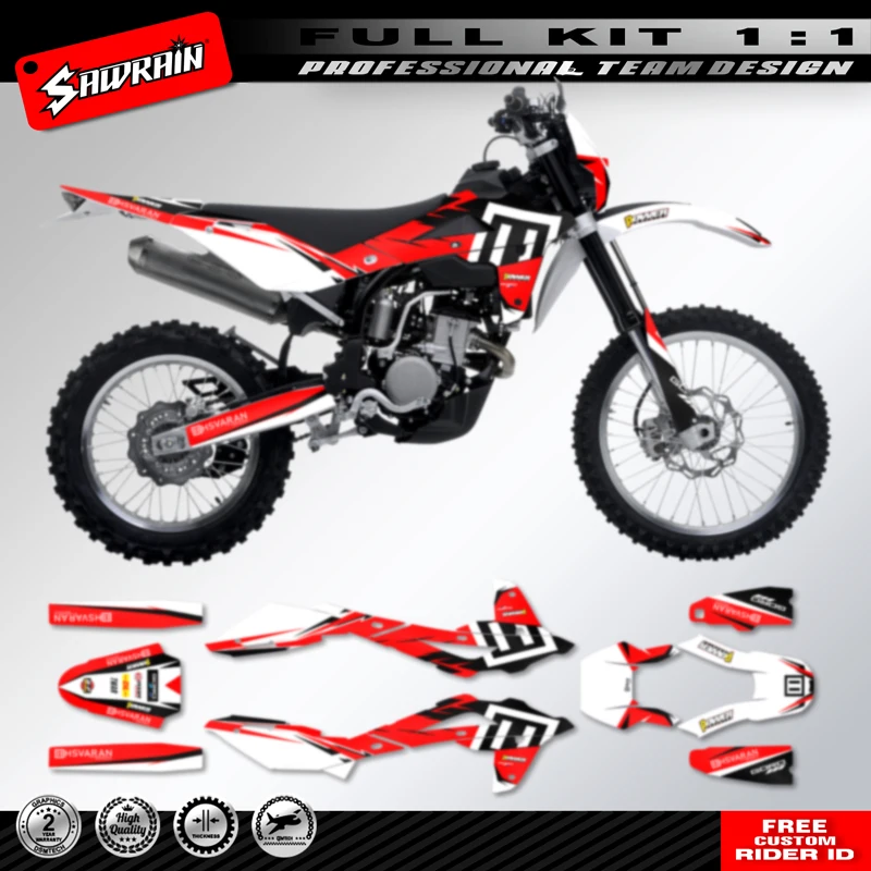 

Sawrain Custom Motorcycle Sticker Custom Team Graphics Decals Kit For Husqvarna TE 250 2008 2009 2010 2011 2012 2013 Red