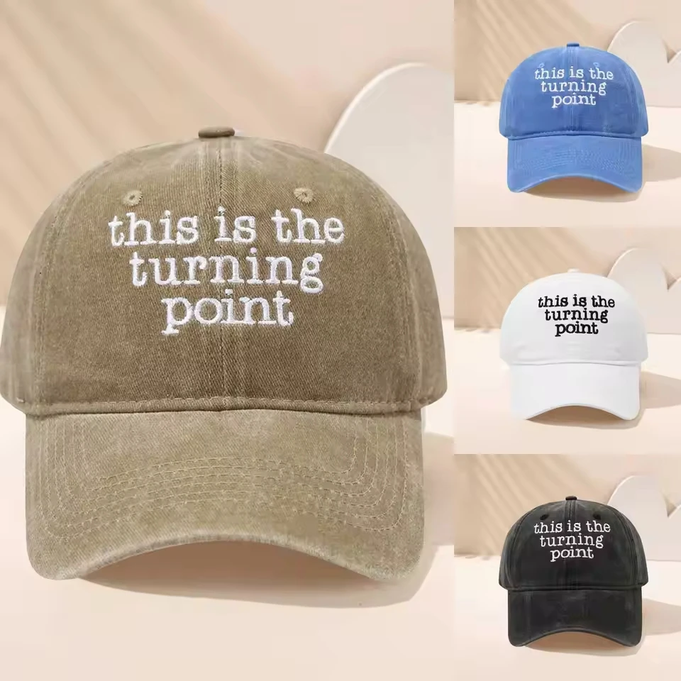 Gorras Casuales Unisex para Exteriores, Gorras de Béisbol Bordadas con la Frase "This Is The Turning Point", Gorras de Béisbol, Sombreros, Gorras para Hombre