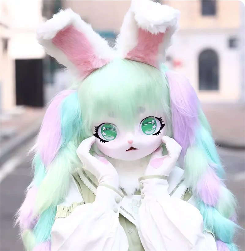 

Lovely Cosplay Headset Furry Costume Paw Head Base Comiket Furry Kig Kigurumi Animal Cat Rabbit Doll Beast Cos Mask