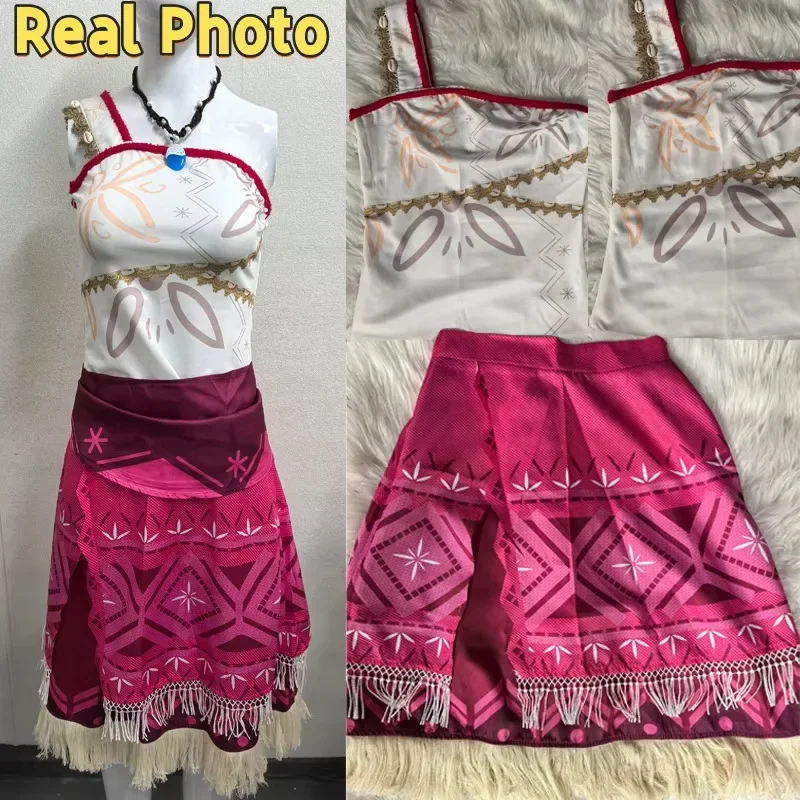 เสื้อคลุมเจ้าหญิง d'île troppour femmes, jupe de Costume d'halloween d'aventure hawaïenne d'ocavec collier,guiseme