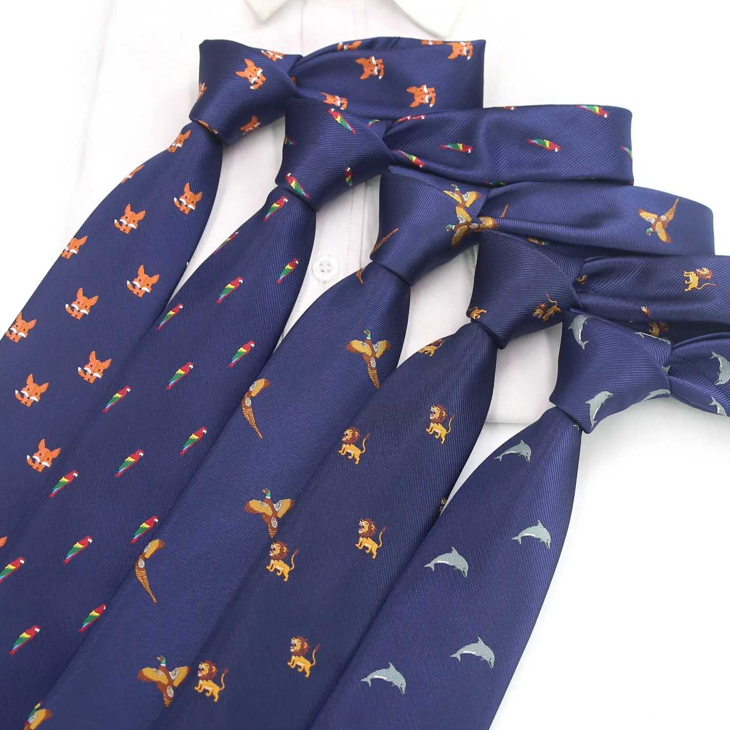 Fashion Cartoon Animal Butterfly Bird Printed Neckties Mens Adult 8cm Width Navy Green Color Neck Ties Casual Elegant Tuxedo Tie