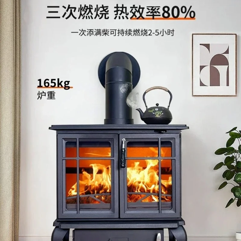 

Real Fire Fireplace Wood Burning Household Cast Iron Firewood Burning Heating Stove B & B Firewood Heating Fireplace