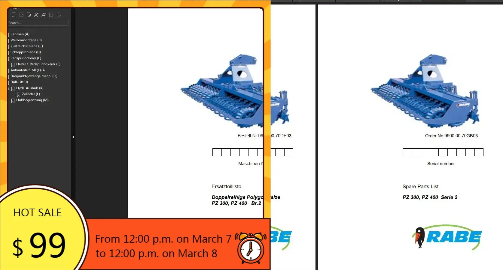  Rabe Agricultural Spare Parts Catalog Updated 2023
