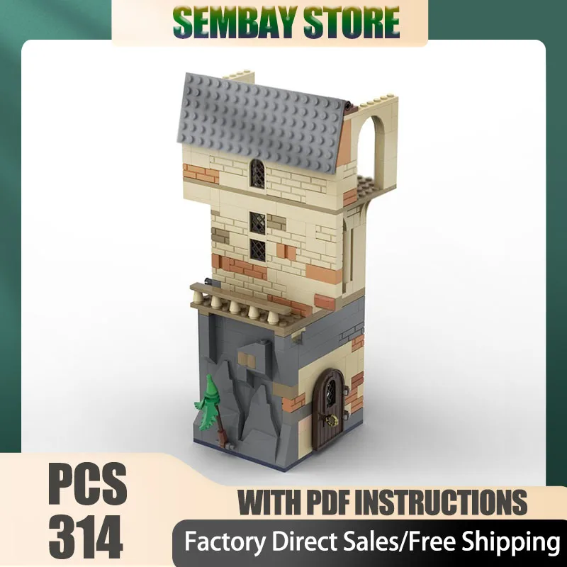 

Moc Building Bricks Modular Magic Castle: Great Hall Connecting Corridor Technology Blocks Christmas DIY Toy Construction Gifts