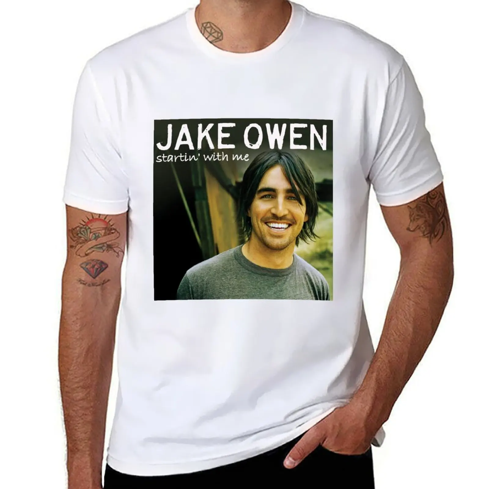 Jake Owen startin with me T-Shirt t shirts for man graphic vintage cotton tshirt 100% man t shirts for men T-Shirt