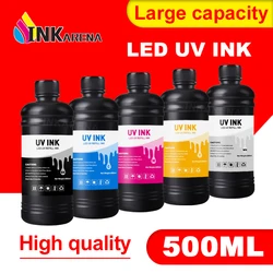 500ML LED UV Ink For Epson L800 L805 L1800 R290 R330 1390 1400 1410 1500W DX5 DX7 UV Flatbed Printer Universal UV Curing Ink