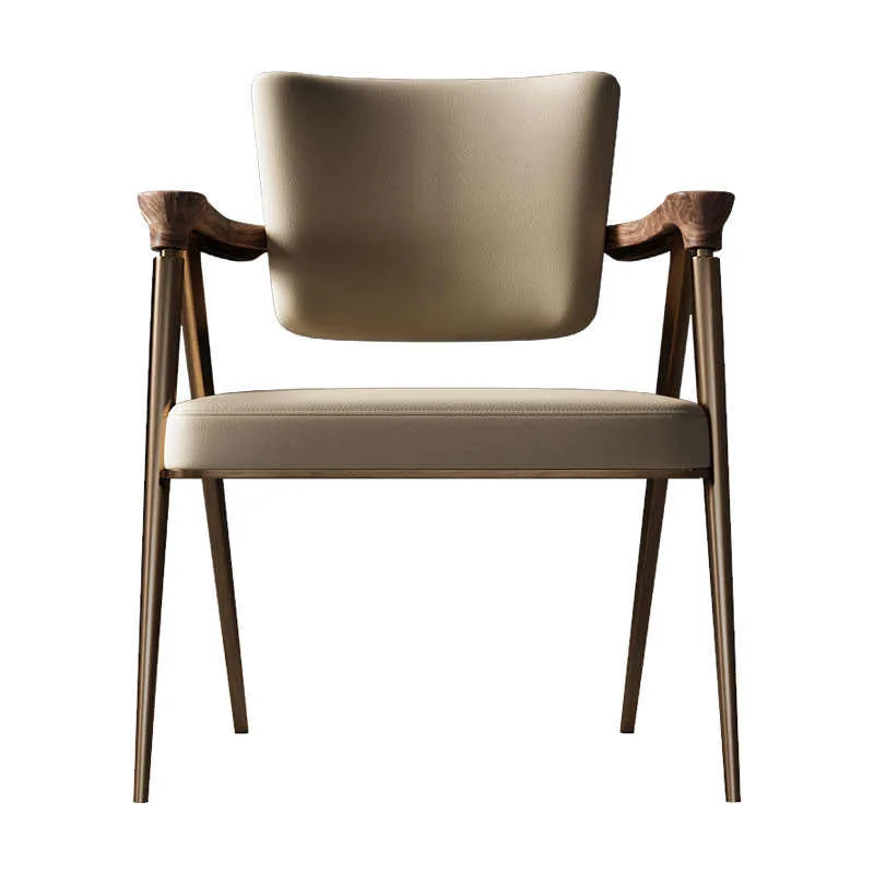 

Italian light luxury walnut armrest master chair designer tea room matching series