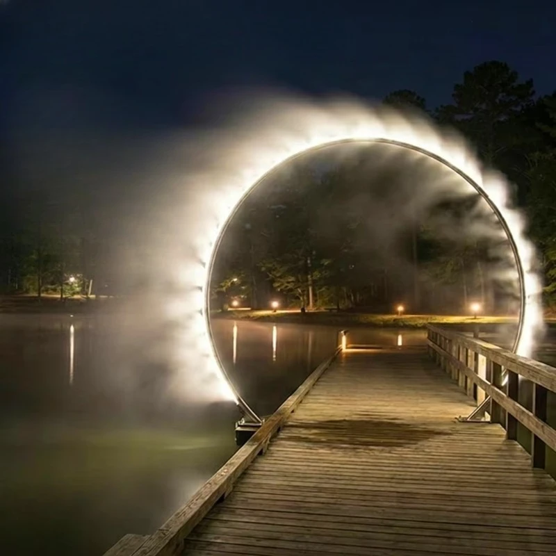 Outdoor Halloween Christmas 3D LED Ring Door Spray Light IP65 Waterproof Garden Decoration Landscape Lighting