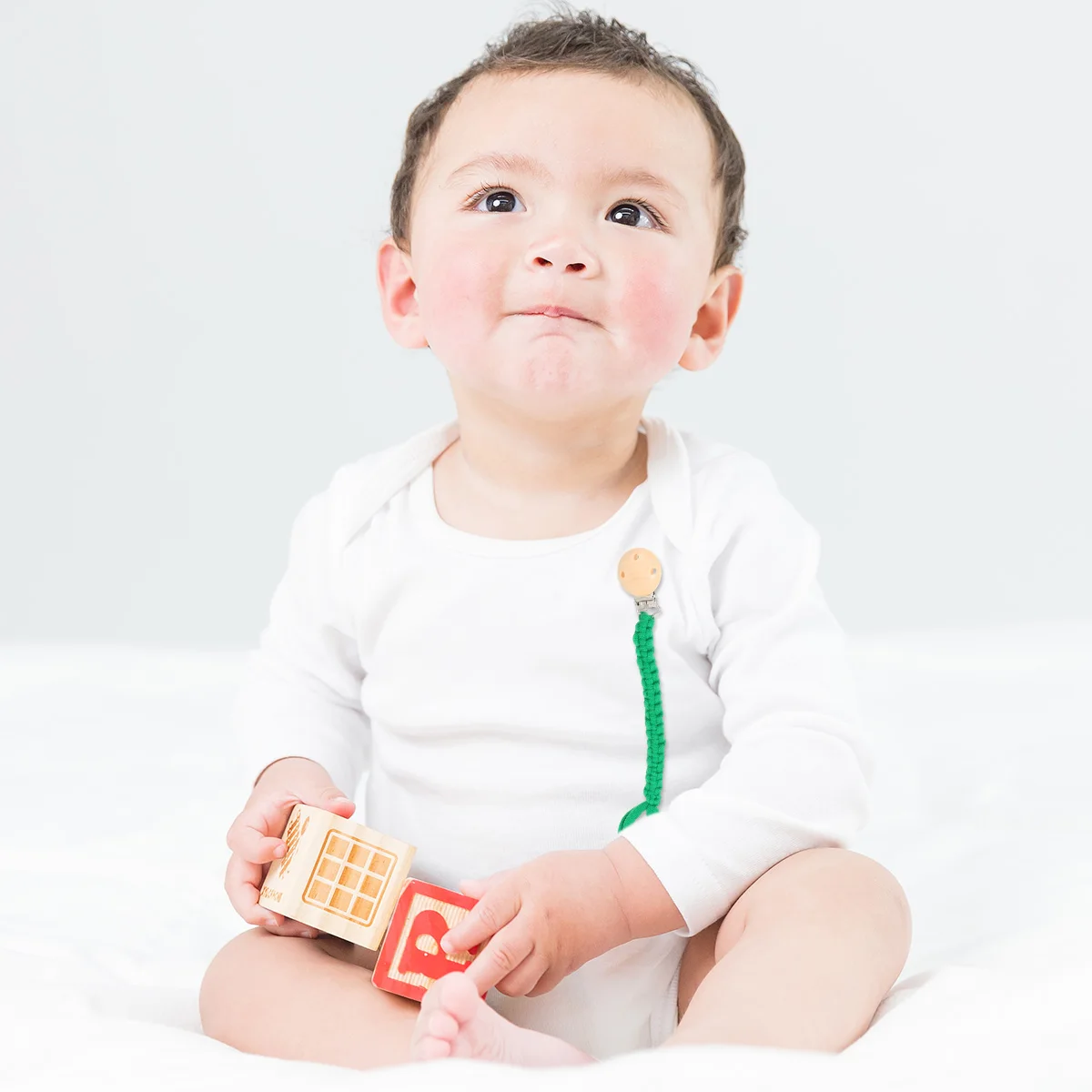 

1pc Baby Chain Clips Adjustable Cotton Rope For Soother Bright Color Design Teeth Chain Clip Teething Holder Holder