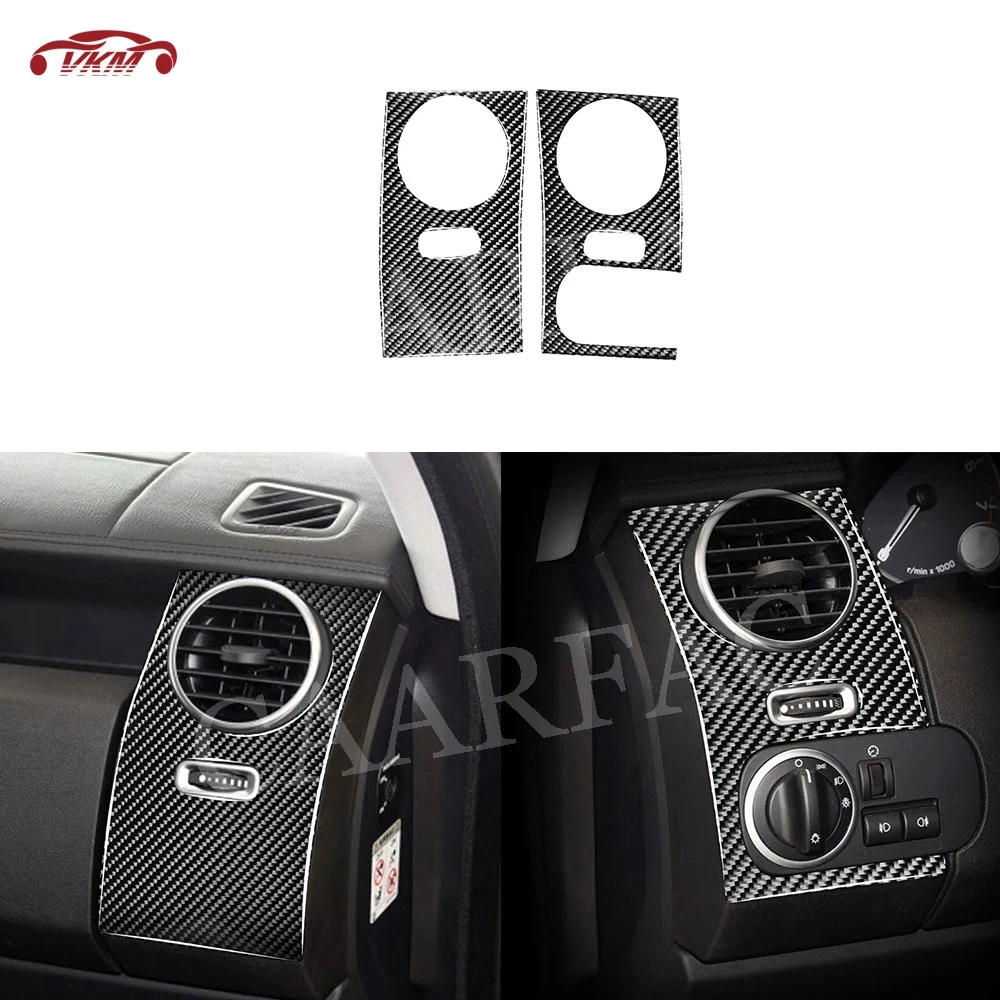 

Carbon Fiber Front Central Control AC Outlet Vent Trim Frame Cover Modified Stickers For Land Rover Discovery 4 LR4 2010-2016