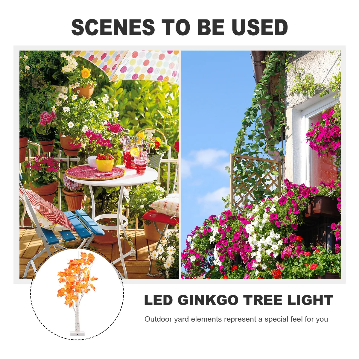 

1Pcs Maple Tree LED Lamp Decorative Color Light Outdoor Yard Light Simulation Ginkgo Shape Party Decor Lamp Decor