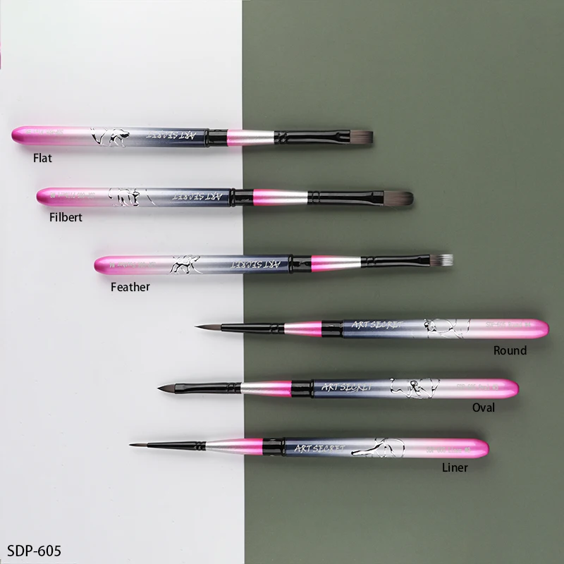 Artsecret High Grade SDP-605 6/Set Watercolor Painting Brushes Synthetic Hair Brass Ferrule Portable Travel Art Artist Tool Kits