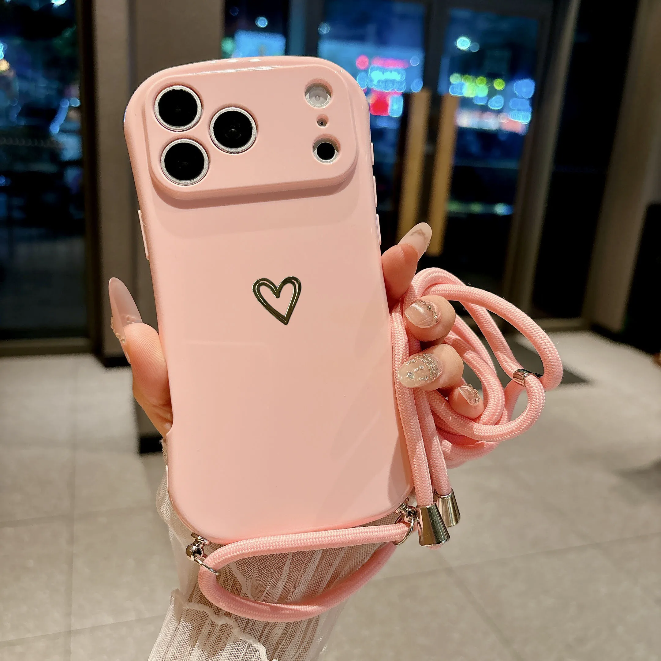 Hot For Her Crossbody Lanyard Love Print Phone Case For IPhone 18 17 Air 16 15 14 Plus 13 12 11 Pro Max Silicone Anti-Slip Cover view 5