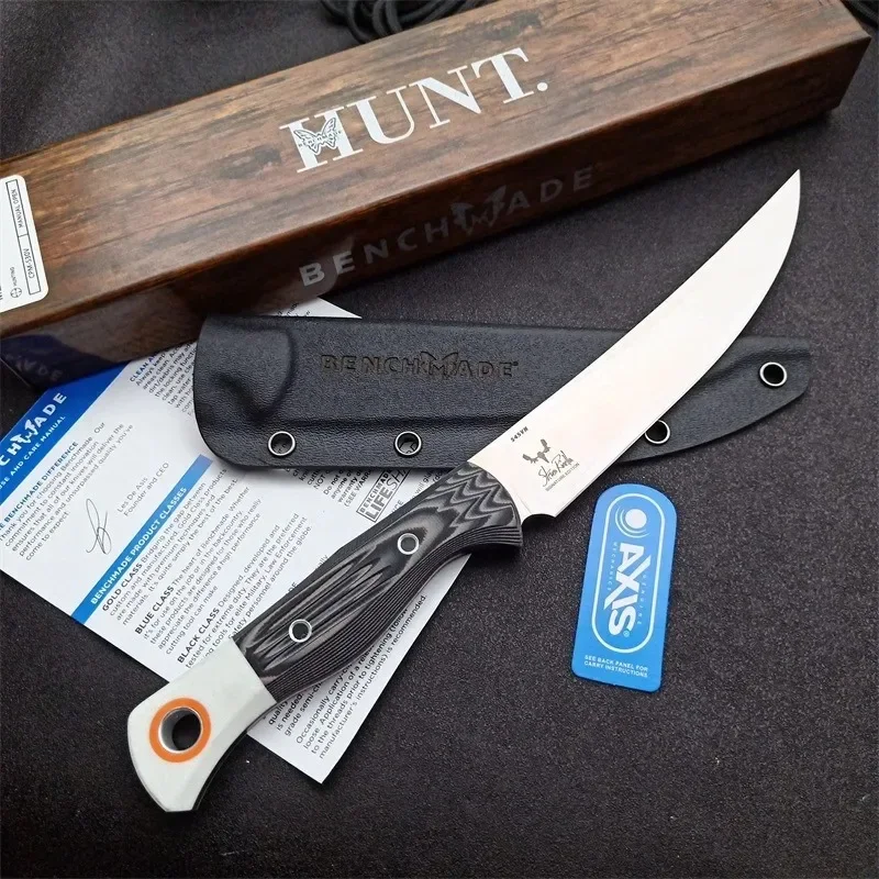 BM Fixed Blade Knives 15500-1K Bench S45VN Blade Steel Made Hunt Meatcrafter G10 Handle Outdoor Camping Hunting Pocket