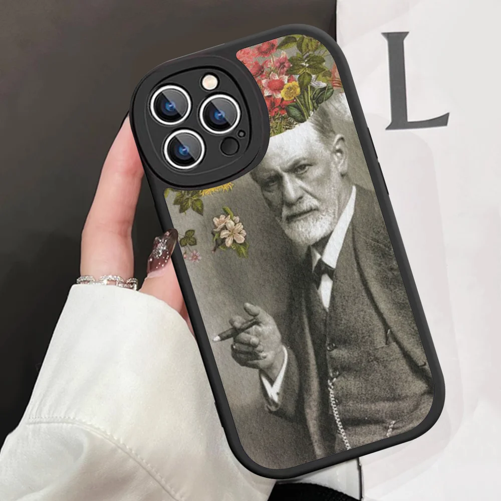 Sigmund Psychoanalysis Freud Phone Case Hard Leather For IPhone 16 15 14 13 12 Mini 11 14 Pro Max Xs X Xr 7 8 Plus Fundas