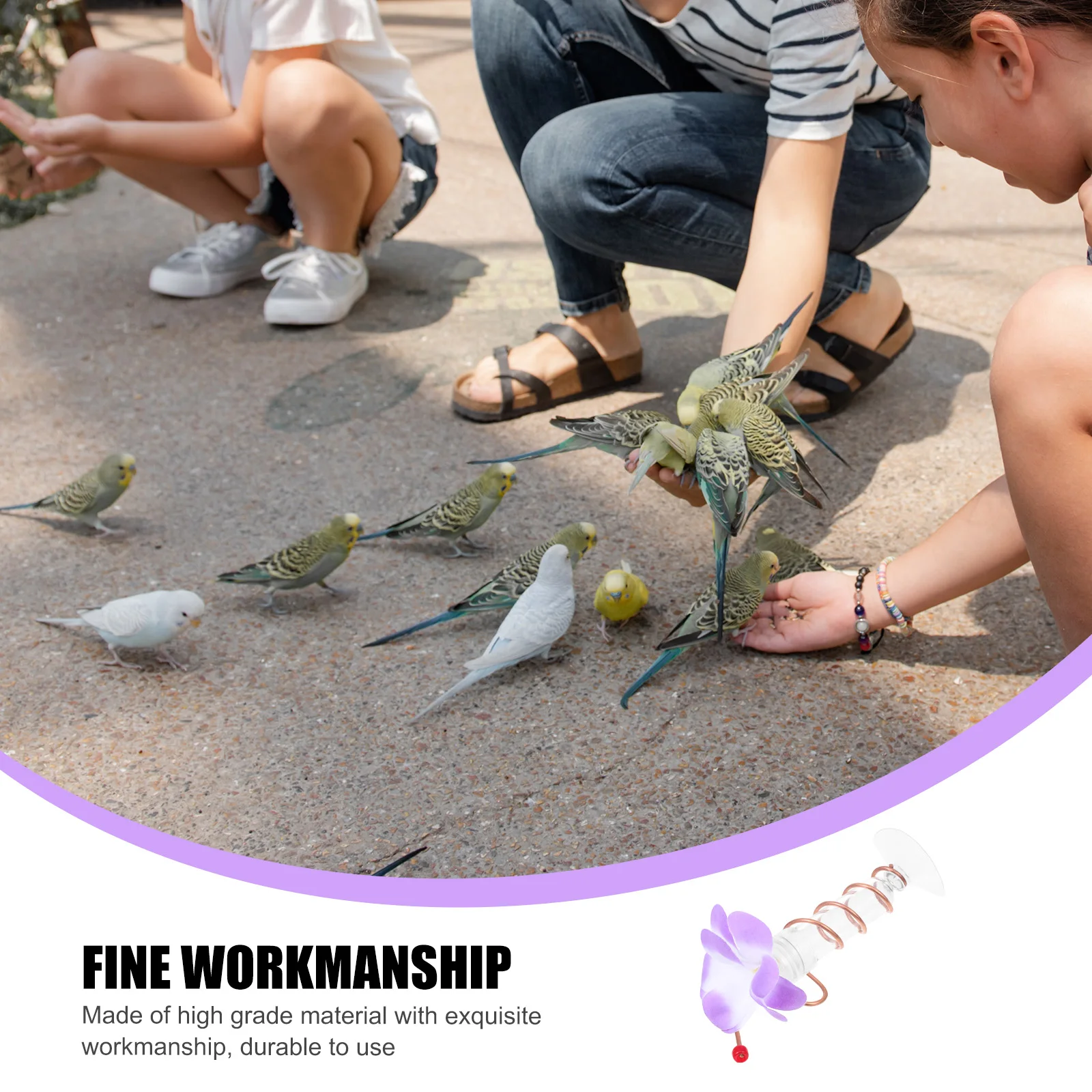 

Flowers Design Hummingbird Feeder Durable Metal Hanging Bird Feeders for Outdoors Balcony Yard Lawn Wild Bird Food