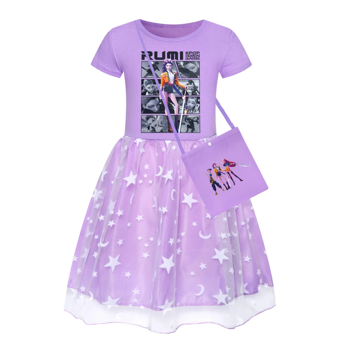 

KPop Demon Hunters Kids Dress Summer Casual Clothes Cute Baby Girls Princess Dress Party Dresses Cosplay Costume Vestidos Gift