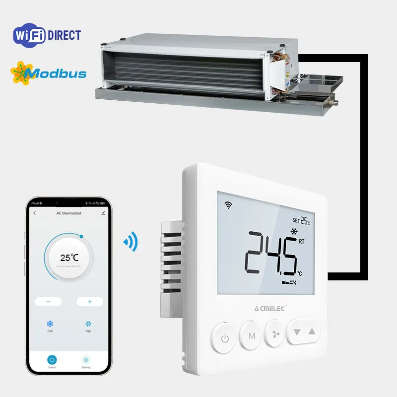 Cyfrowa centralna klimatyzacja FCU Termostat z cewką wentylatora Cotygodniowy programowalny regulator temperatury Cena hurtowa