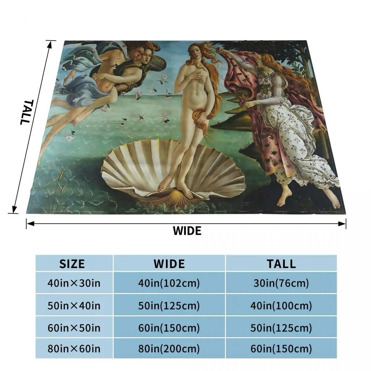 The Birth Of Venus By Sandro Botticelli (1486) An Ultra-Soft Micro Fleece Blanket