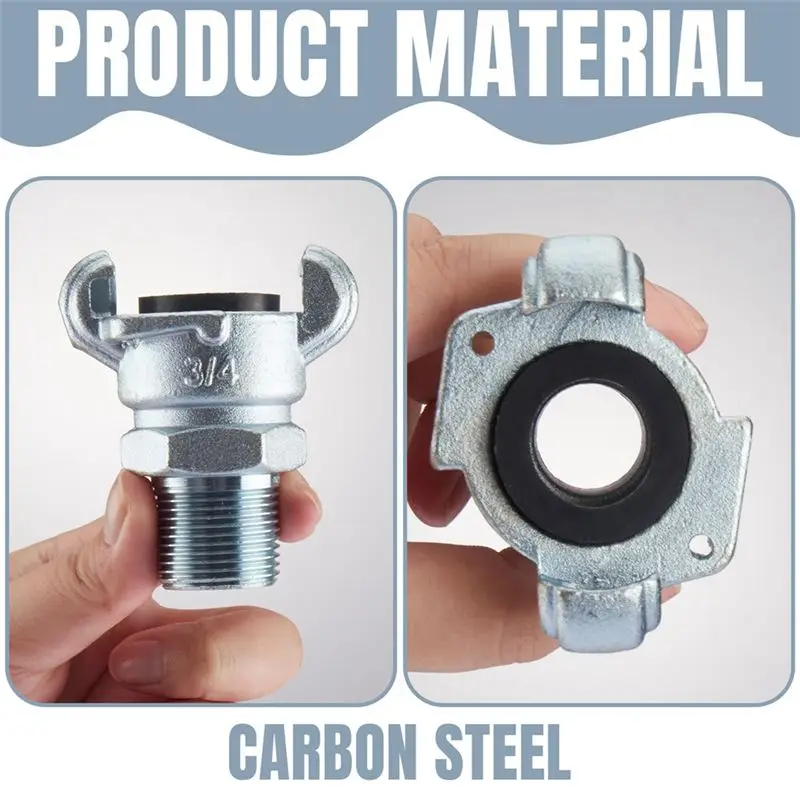 A19F-4Sets NPT Air Hose Fitting 2 Lug Universal Coupling Chicago Fitting For Female And Male End (Male End,3/4Inch) Durable