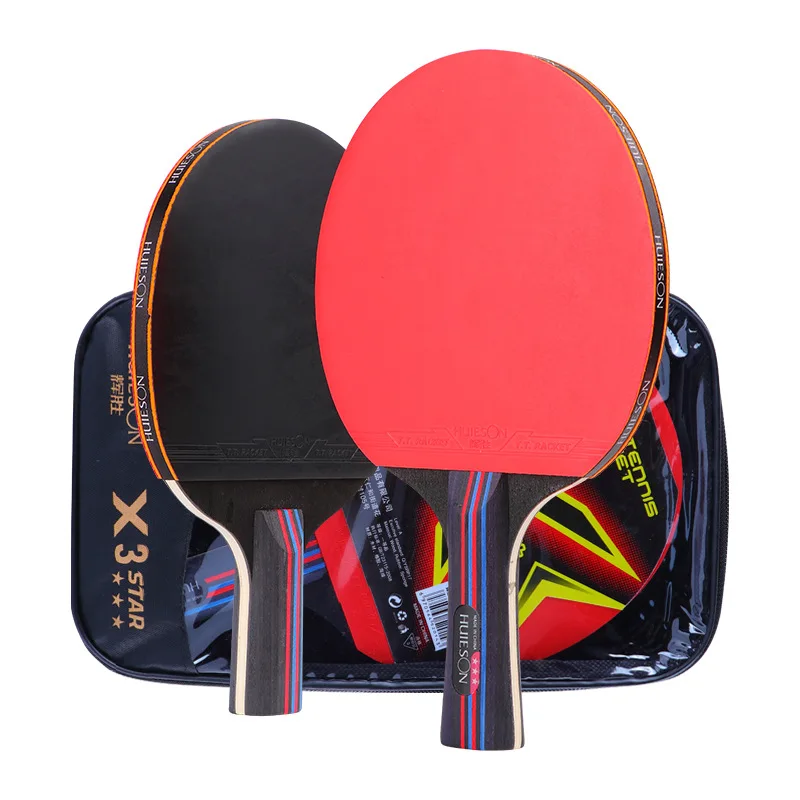 Huieson New 3 Star Table Tennis Racket Pure Wood Base Beginner Leaner Pingpong Racket Set