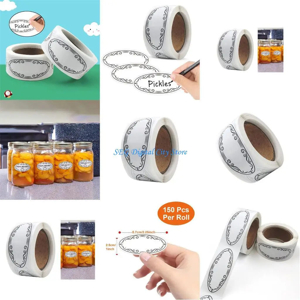 

U75B Эллипсоидная белая бумажная метка 1 рулон -клея для маркеров карандаши маркировка