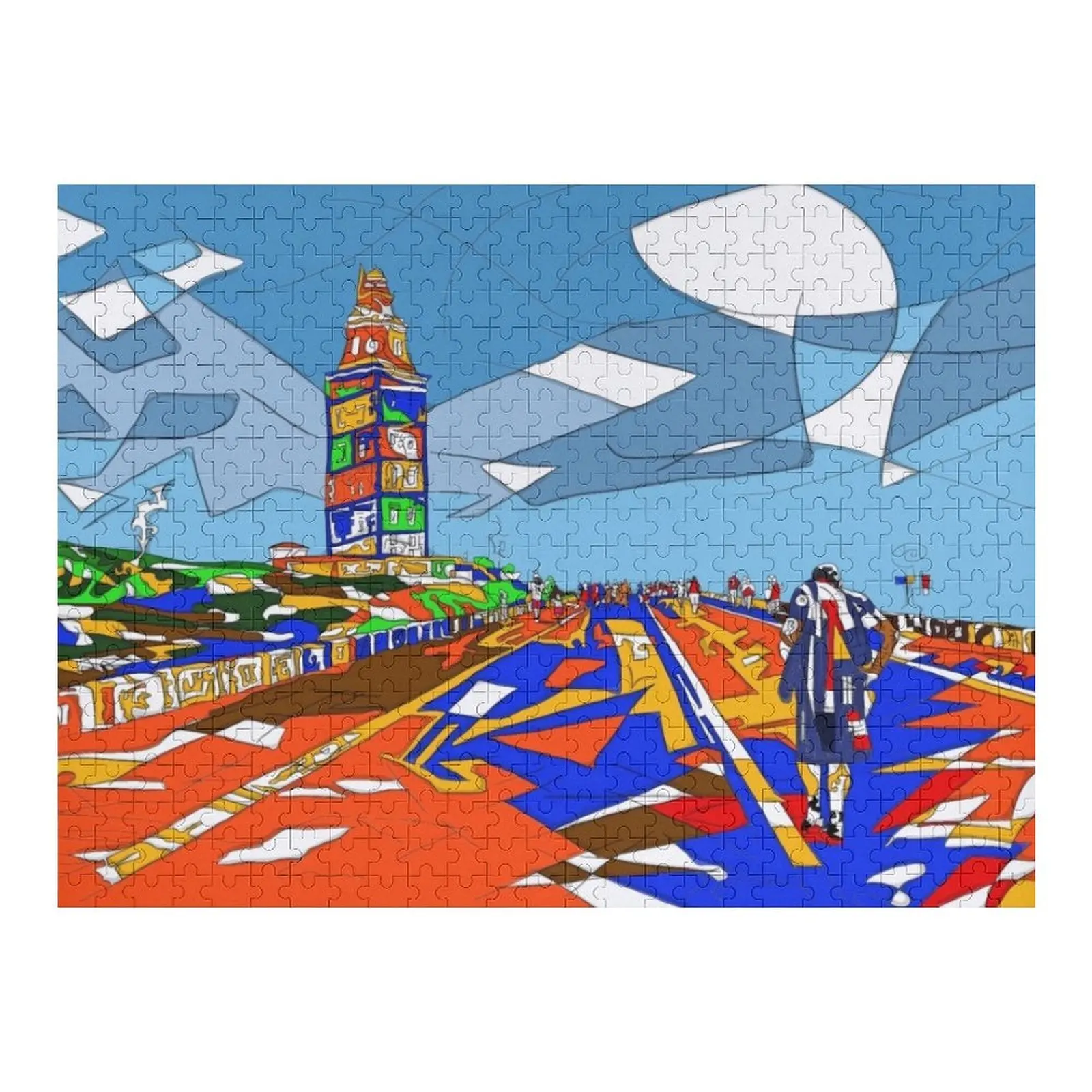 

Corua Torre de kamacules, иллюстрации из Галиции Пазл Настраиваемый подарок Iq Деревянное фото Персонализированный пазл