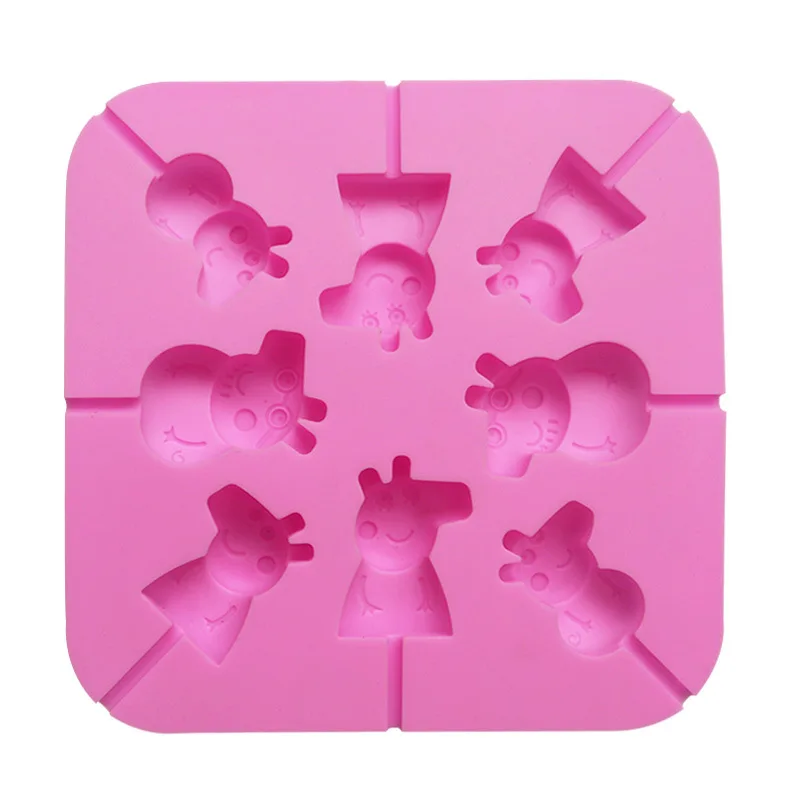 8-even Pig Lollipop Silicone Mold DIY Chocolate Mould 265