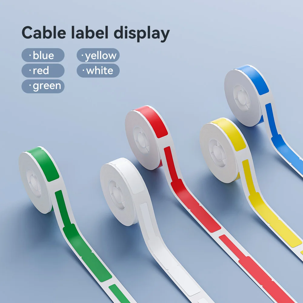 Etiqueta de Cable de Color para Niimbot D11, D110, D101, H1S, Pinter, etiquetas de Cable de red coloridas, pegatinas autoadhesivas, organizador, 3