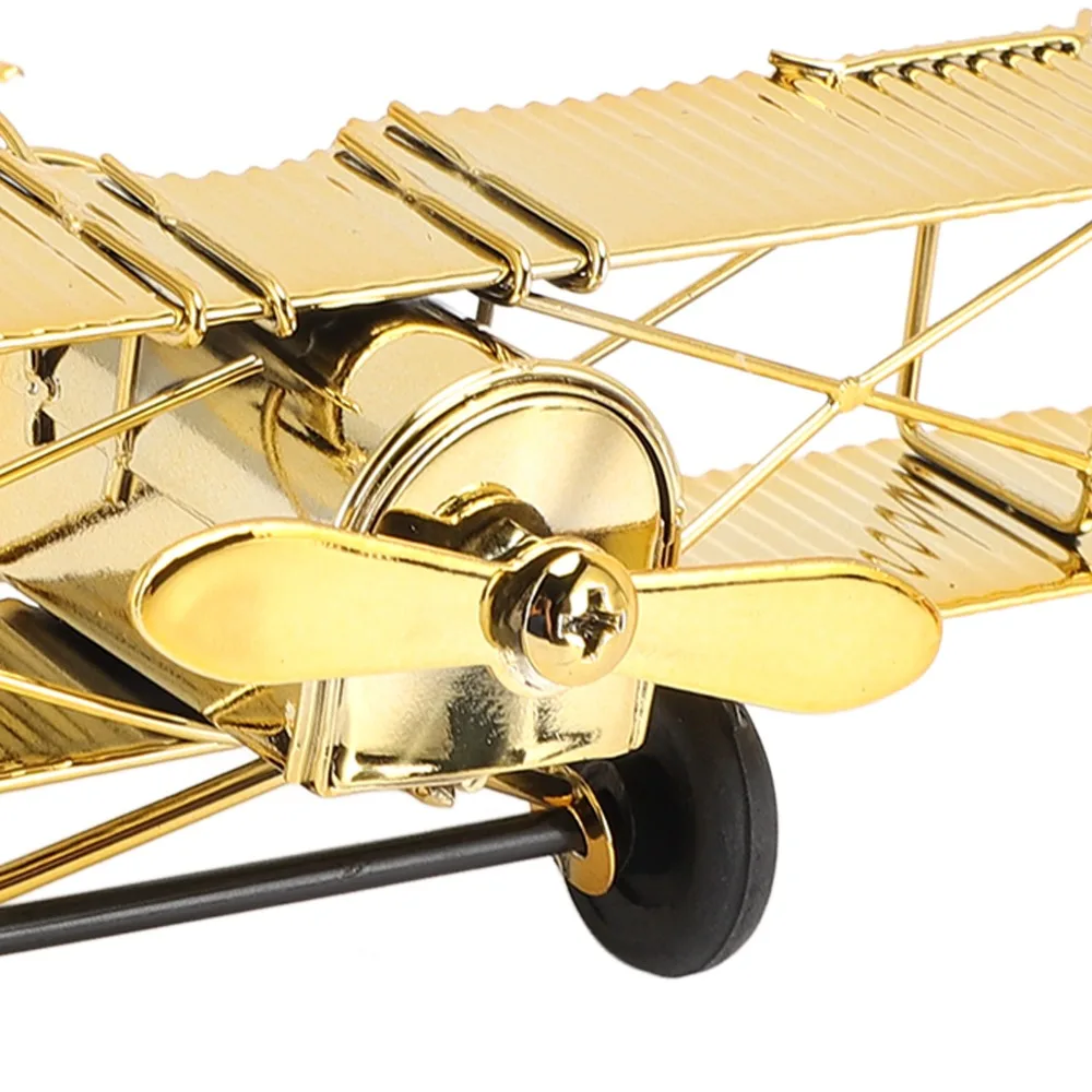 Gold, Sliver Metal Airplane Decoration Middle Size Solid Iron Construction Desktop Airplane Model Mini Size Polished Finish