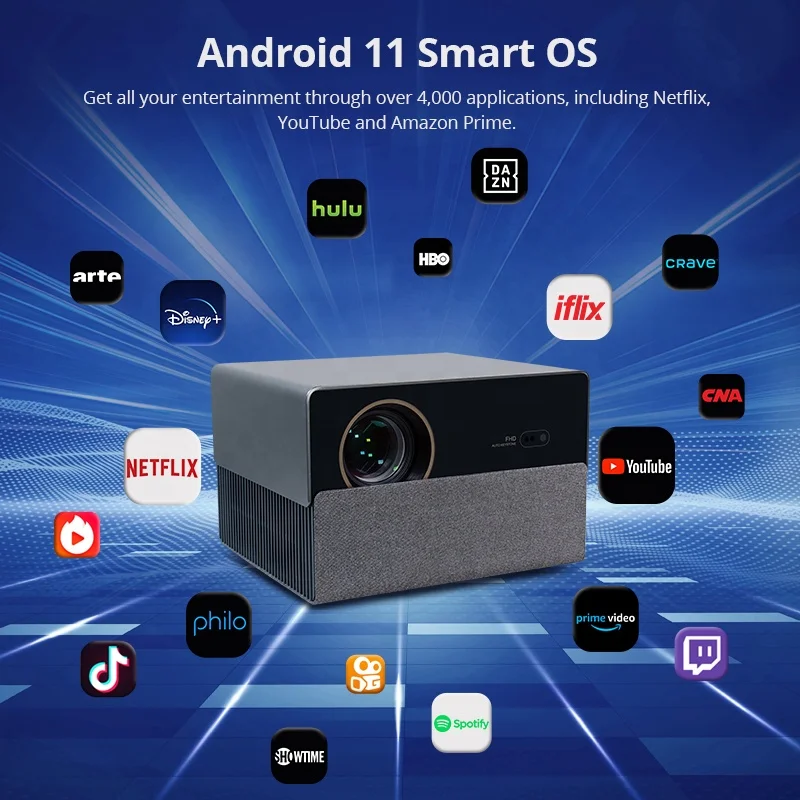 Newest L006 Smart Android WiFi Phone Beamer Full HD Home Theater Video Projector with 4K Resolution