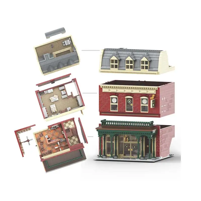 MOC-bloques de construcción modulares de ciudad para niños, modelo de casa de panadería urbana, juguetes de construcción de ladrillos avanzados, regalos de rompecabezas, superventas