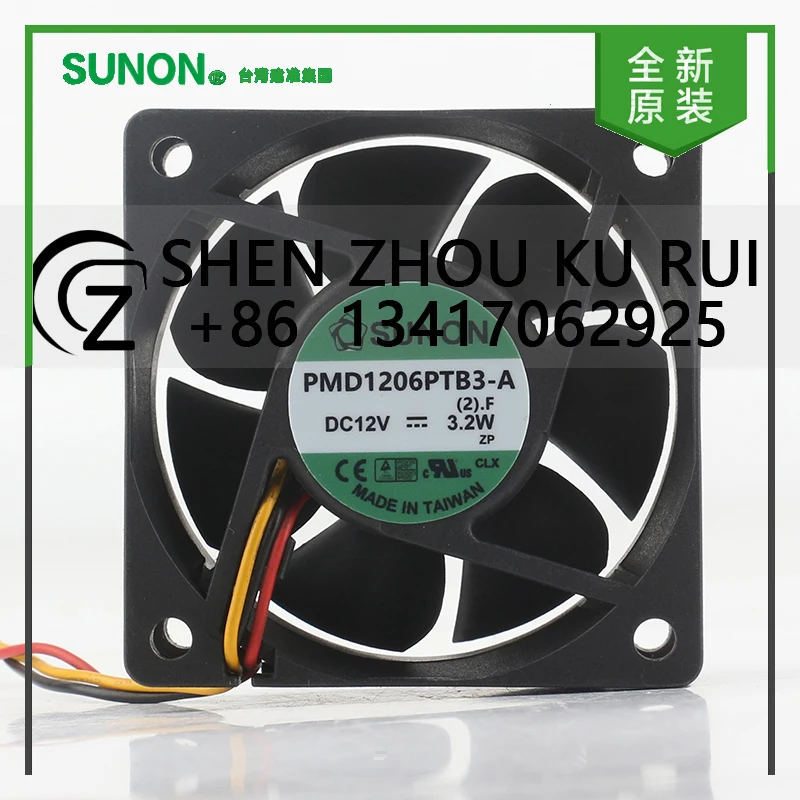 

New Sunon 5V 24V 48V DC 12V 3.2W AC EC 6025 60X60X25MM 6CM Magnetic suspension silent chassis 3-wire PMD1206PTB3-A-ZP cooling fa