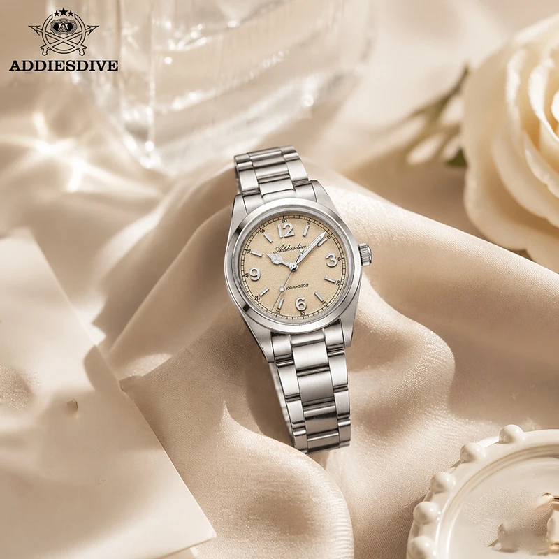 

ADDIESDIVE Luxury Watches for Women 316L Stainless Steel K1 Mineral Glass BGW9 Luminous 100m Waterproof VH31 Quartz Ladies Watch