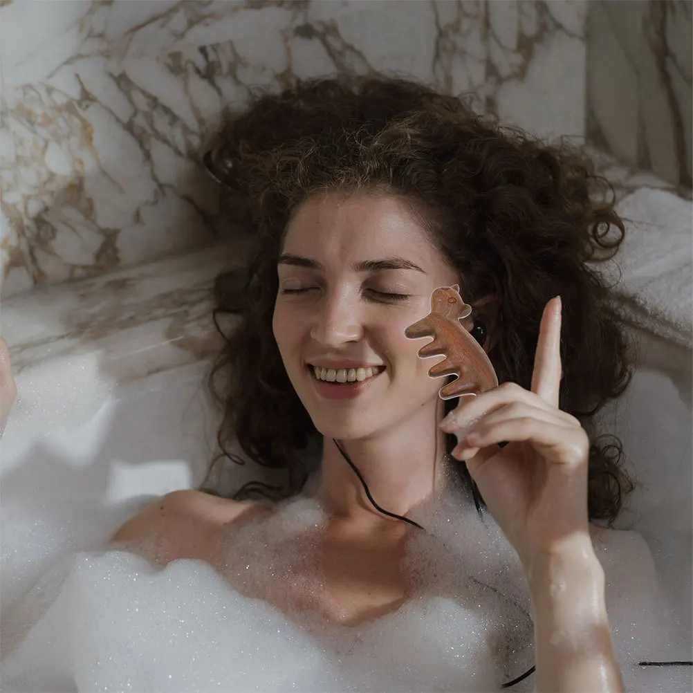 

2Pcs Cute Cat Shaped Wooden Scalp Massager Comb Gentle Hair Detangler Promotes Blood Circulation Compact Size for on-The-