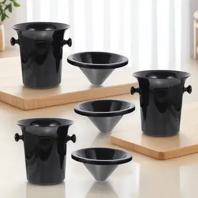 

3 Pcs Spit Bucket Ice Beverage Tub Dump Barrel Spittons Party Buckets Drinks Plastic Spitone for Spitting Black Baby