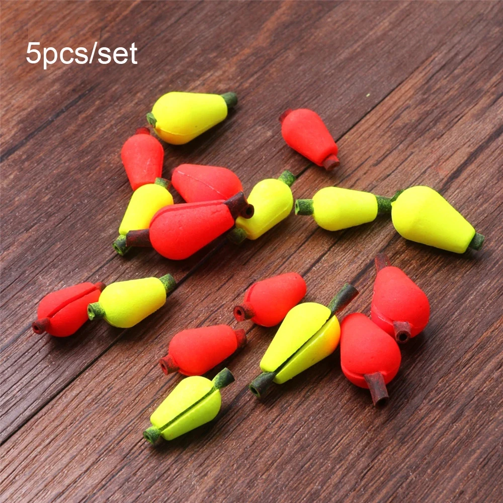 5PCS New Rig Rigging Material Snap-on Oval  Fishing Floats Beads Water droplets Indicator Fish Beans Fly Fishing Bobbers Float