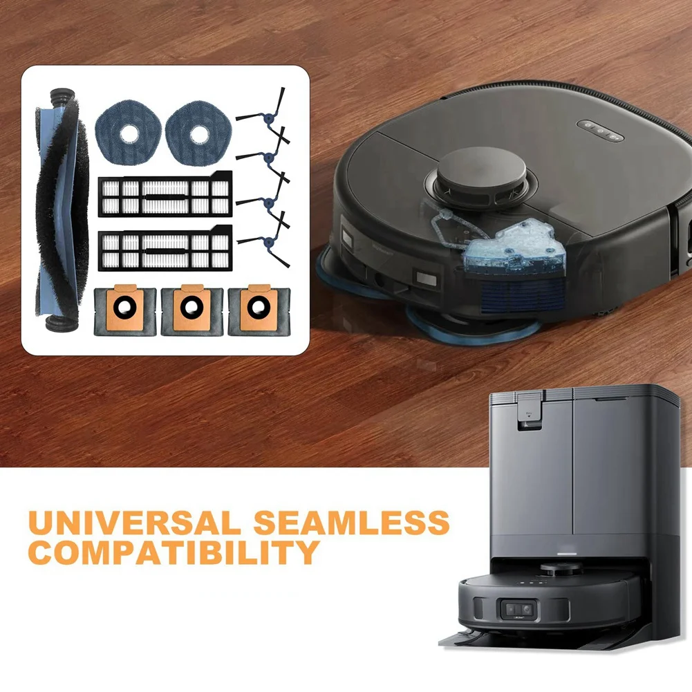 A44T Compatible With For Eufy X10 Pro Omni Robot Vacuum Cleaner Accessory Kit: Main Brush, Filter, Mop, Side Brush, Dust Bag