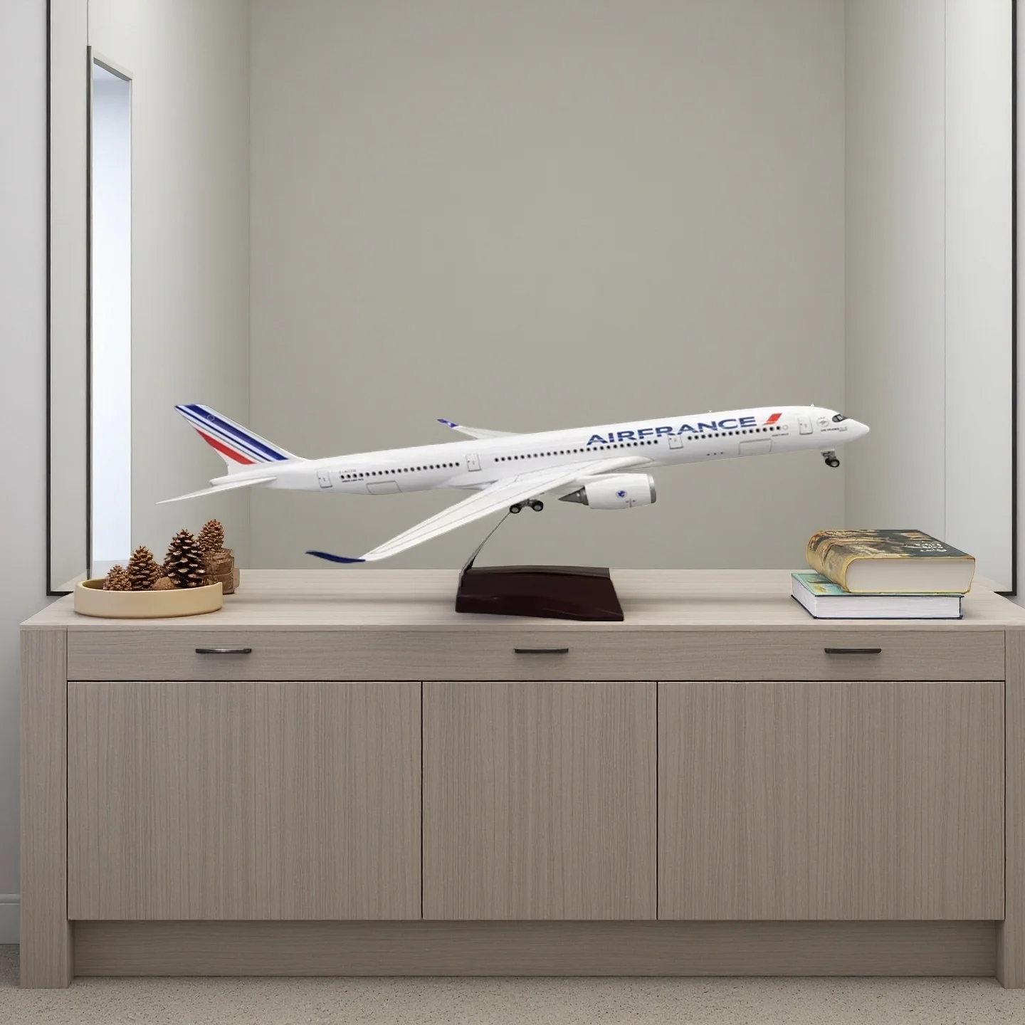 

Model Building Kits Plane Toys Air France 47cm Toy Model Aircraft A350 Air France Airbus Led Light DieCasting Machine Collected