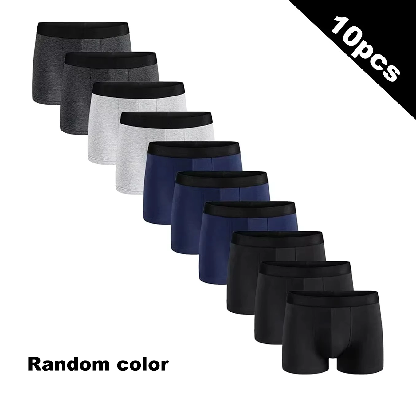 

10 шт. в упаковке, мужские трусы, однотонное нижнее белье и роскошный комплект Homme, шорты, удобные дышащие модные мужские боксеры