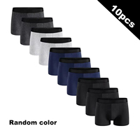 10Pcs Pack Men Panties Solid Color Underwear And  Homme Luxury Set Shorts Box Comfortable Breathable Fashion Boxershorts Men