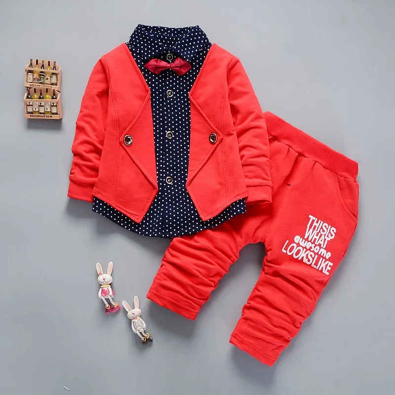 Spring Kids Fashion Clothes Baby Boy Girl Cotton Jacket Pants 2pcs/sets Autumn Children Infant Casual Clothing Toddler Tracksuit