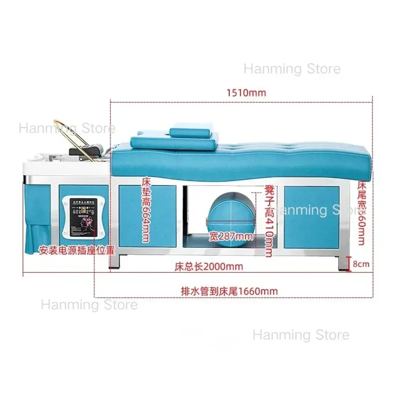 Water Therapy Japanese Head Spa Salon Chair Wash Hair Hairdressing Beauty Salon Shampoo Bed Thai Recliner Furniture Cadeira