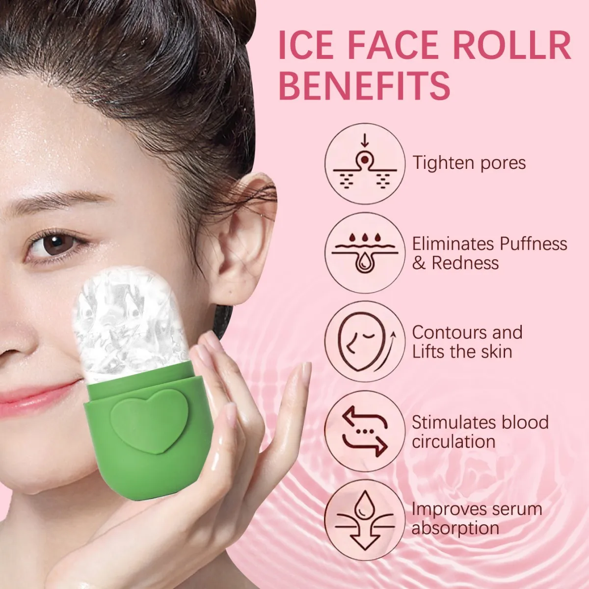 Love Upgraded Face and Eye Ice Roller - Facial Massager for Skin Care - Reusable Silicone Ice Mold for Fresh and Cool Skin